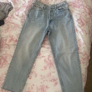 Zara light wash straight leg high waisted jeans